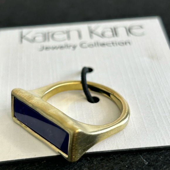 NWT Karen Kane Lapis & Gold Ring - Picture 11 of 14